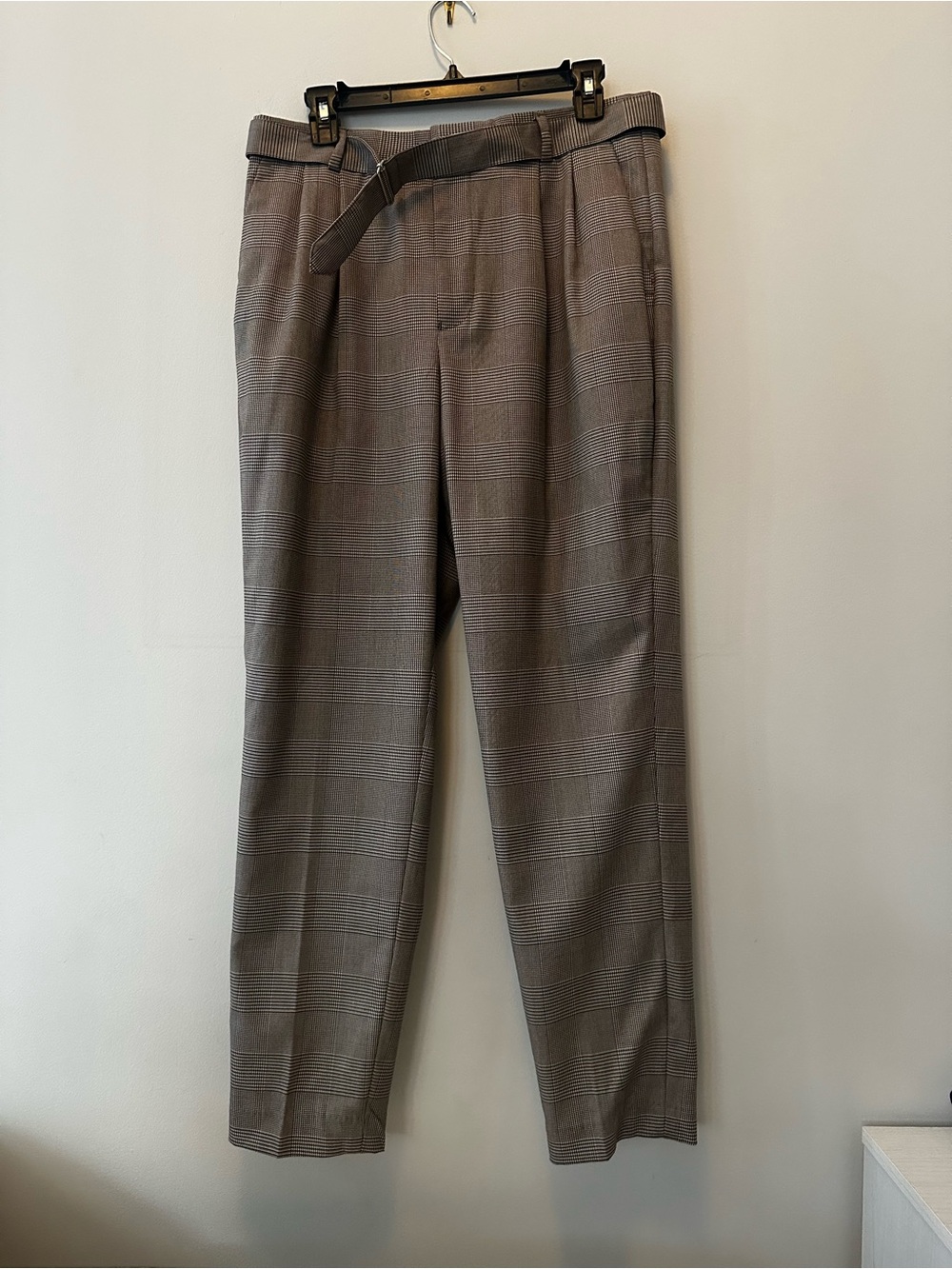 REISS Prince of Wales Check Belted Trouser